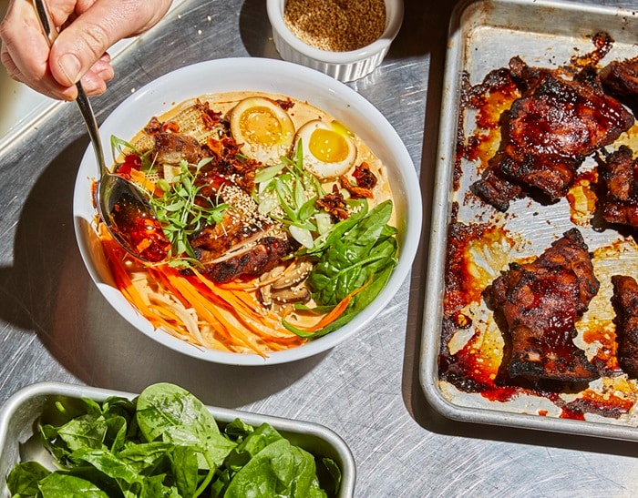 Spicy Red Hot Creamy Ramen w/ Char Siu Chicken Spicy Red Hot Creamy Ramen w/ Char Siu Chicken